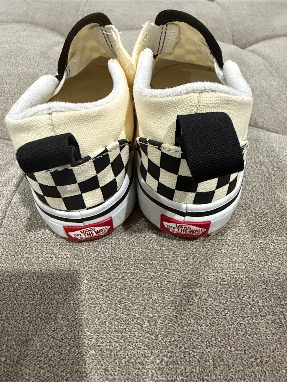 Vans Kids Checkerboard Slip-On Sneakers - Black & White size 9 toddler